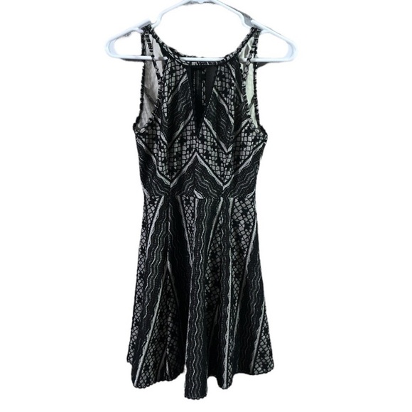 Free People Black Lace Overlay Night Out Dress Size 4 - Picture 2 of 5